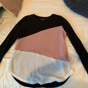 Shein pink, black, and white long sleeve shirt